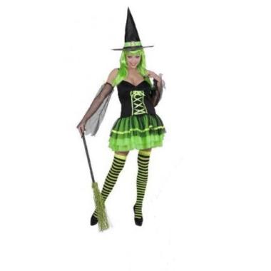 Vestito strega con bradcciali con veli e cappello m