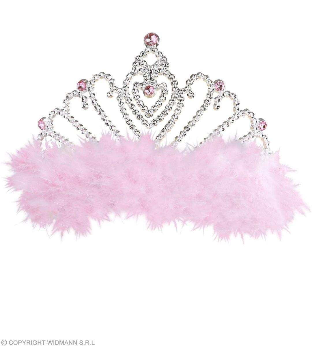Tiara con marabou rosa   88661