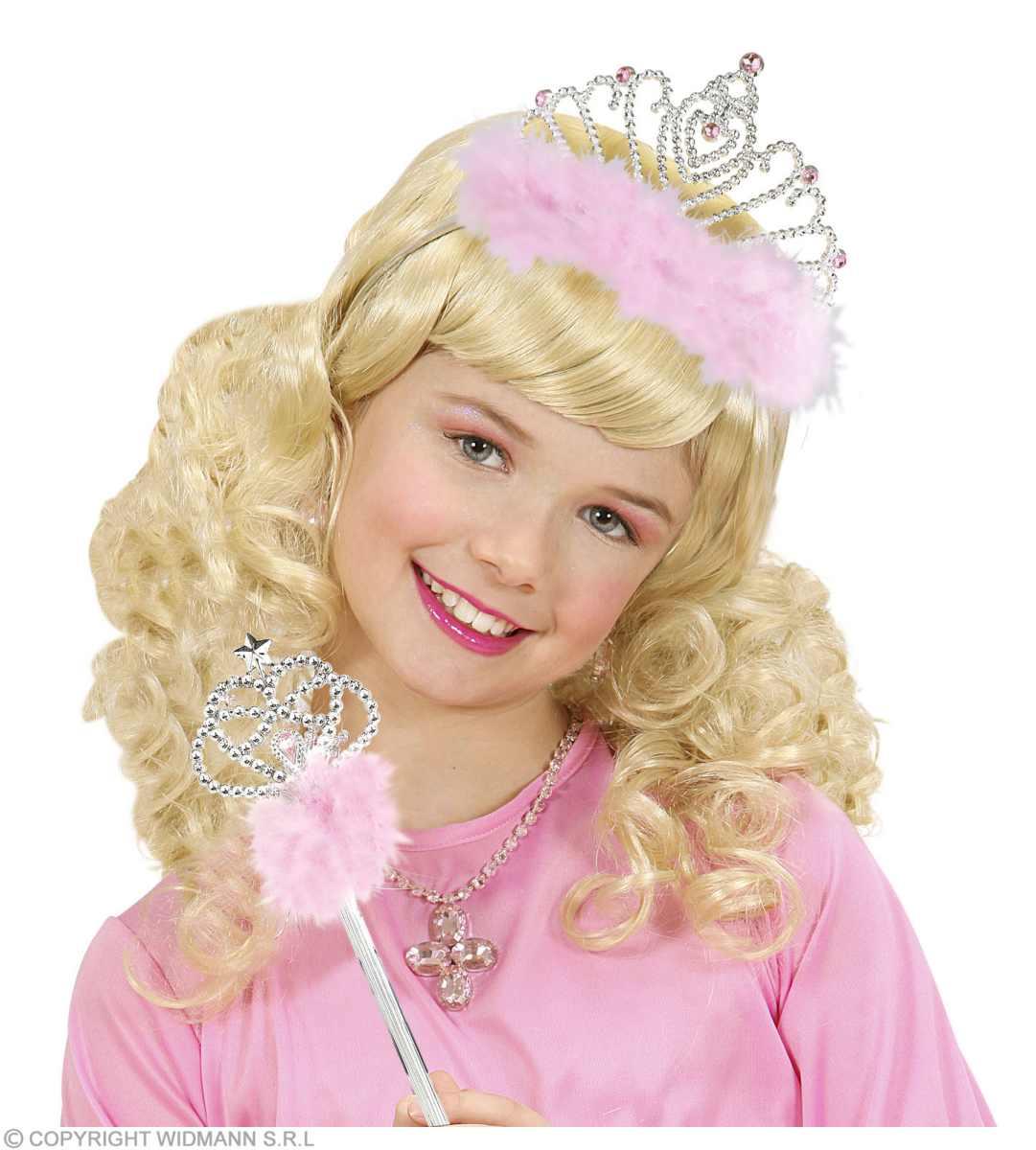 Tiara con marabou rosa   88661