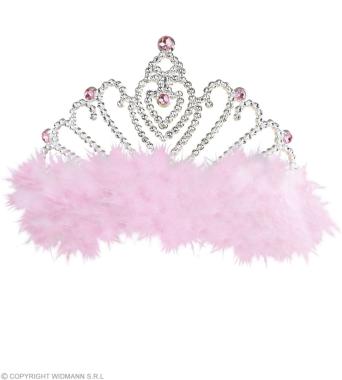 Tiara con marabou rosa   88661