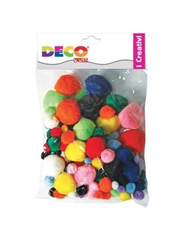 Pompons col.ass. busta 100pz