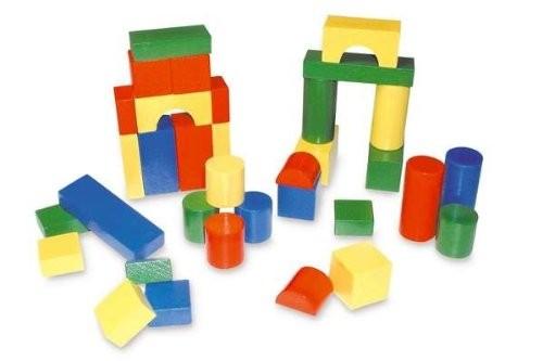 Mattoncini legno conf.49 pezzi assortiti