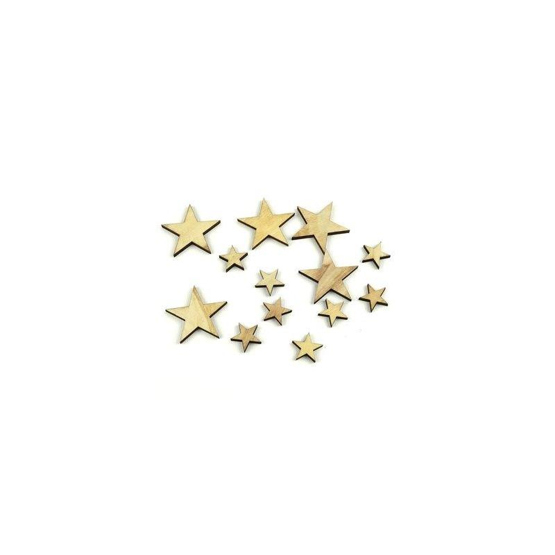 Stella in legno di betulla da 15 a 25mm conf. 12pz