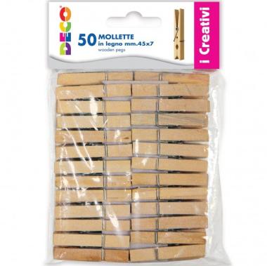 Deco mollette in legno 47x7 50pz