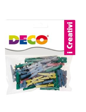 Mollette in legno 25mm 45pz colori pastello