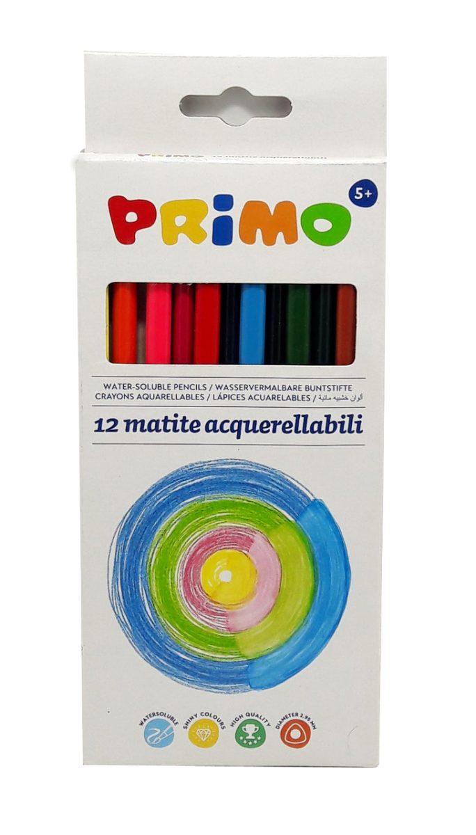 Scatola 12 matite colorate acquarellabili primo
