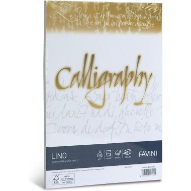 Conf.50 fogli carta a4 calligraphy lino 120gr. bianco 01