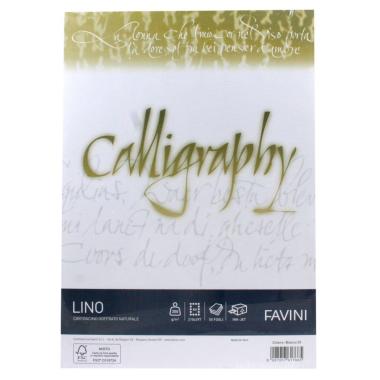 Conf.50 fogli a4 calligraphy lino 200gr. bianco 01