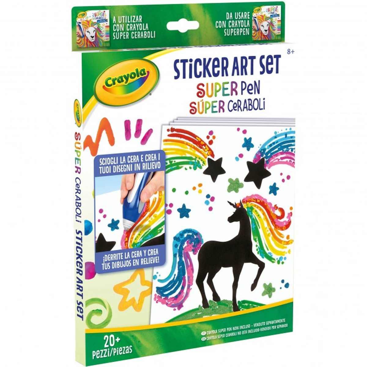 Super pen stickers art set crayola