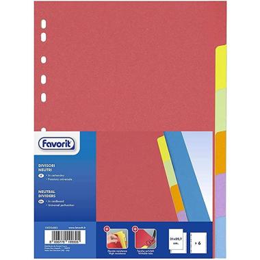 Divisori a4 colorati 21x29,7 favorit