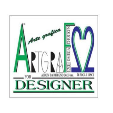 Artgraf album liscio f2 24x33 fg 20 120gr/mq