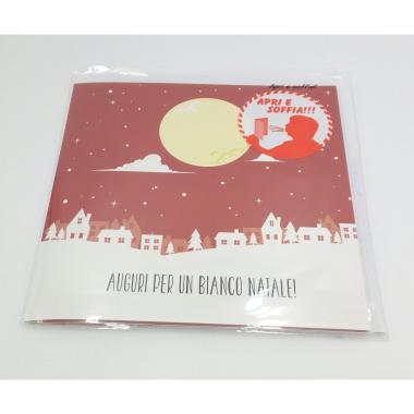 Biglietto apri e soffia auguri per un bianco natale