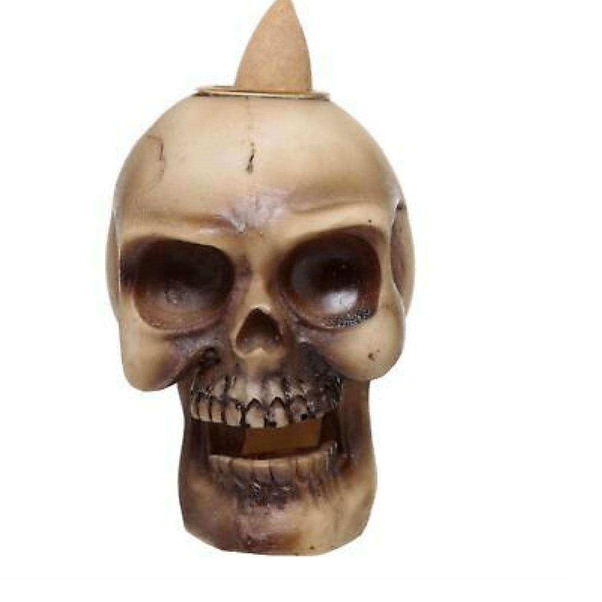 Brucia incenso con effetto a cascata teschio 7,5cm