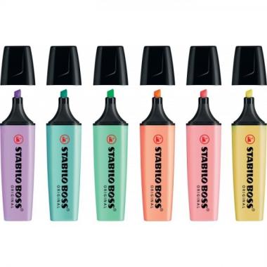 Evidenziatore stabilo boss  colore pastello