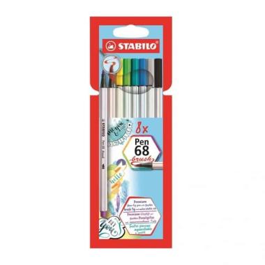 Stabilo pen 68 brush conf 8 pezzi