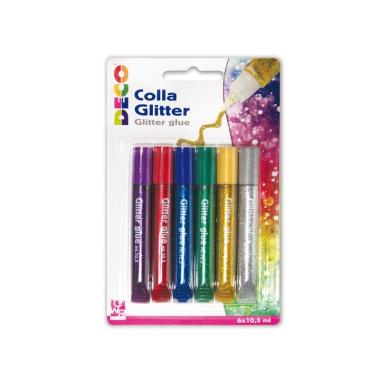 Glitter colla gel pastello 6 pz