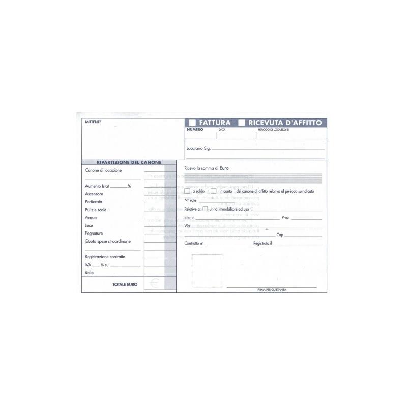 Ricevute/fatture d'affitto 2 copie