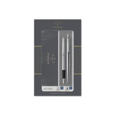 Parker gift set jotter stainless stell sfera + stilografica
