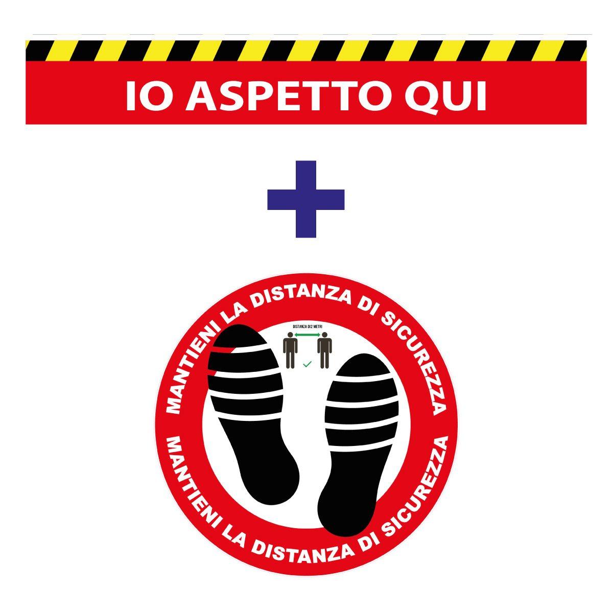 Adesivo circolare 24cm + adesivo rettangolare 100x15cm calpestabile