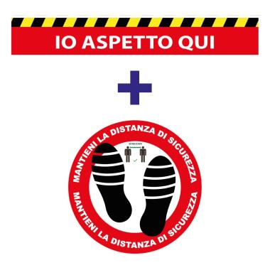 Adesivo circolare 24cm + adesivo rettangolare 100x15cm calpestabile