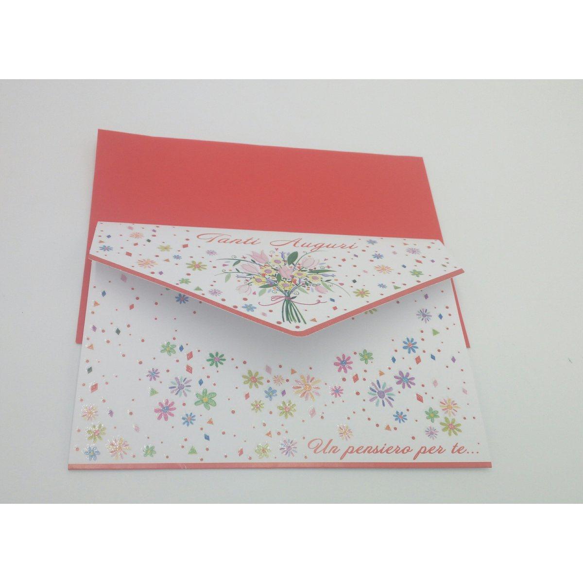 Biglietto tanti auguri porta soldi girasoli e tulipani
