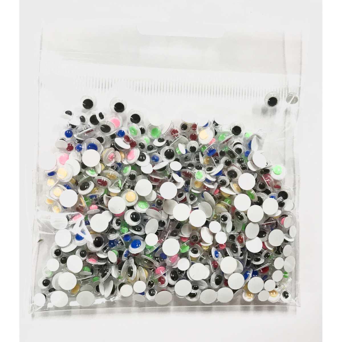 Occhi mobili adesivi iridi coloratediam. 5/7 mm set da 600 pz