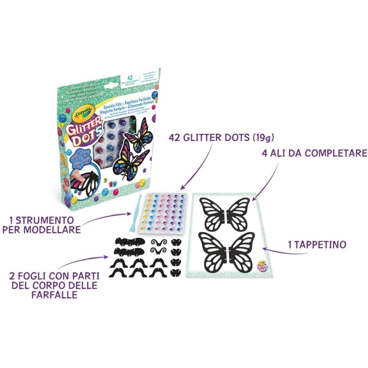 Glitter dots magiche farfalle crayola