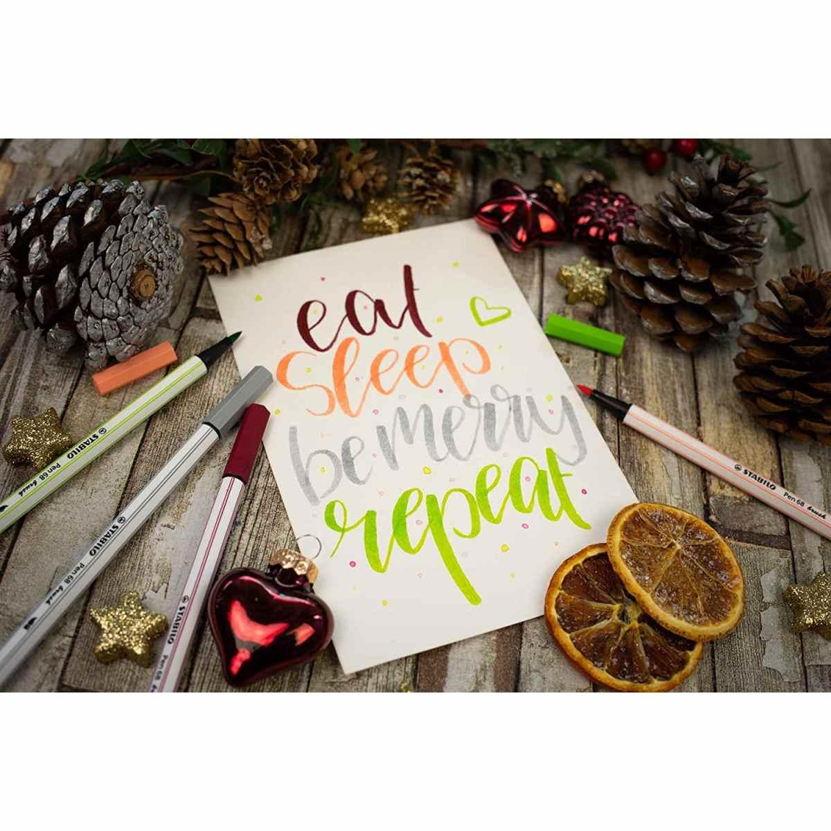 Stabilo pen 68 brush arty confezione 12 colori