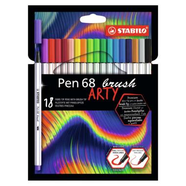 Stabilo pen 68 brush arty confezione 18 colori