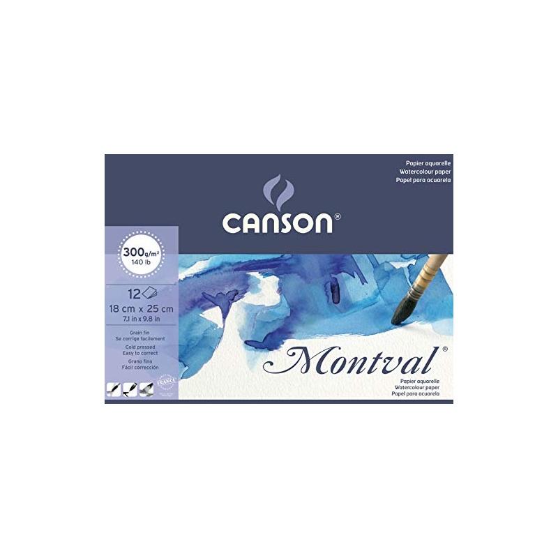 Canson blocco montval 12 fogli 18x25 gr 300