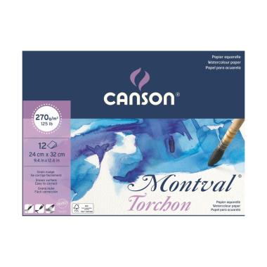 Canson blocco montval 12 fogli 18x25 cm 270 gr
