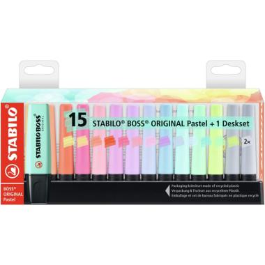 Stabilo boss pastel deskset da 15