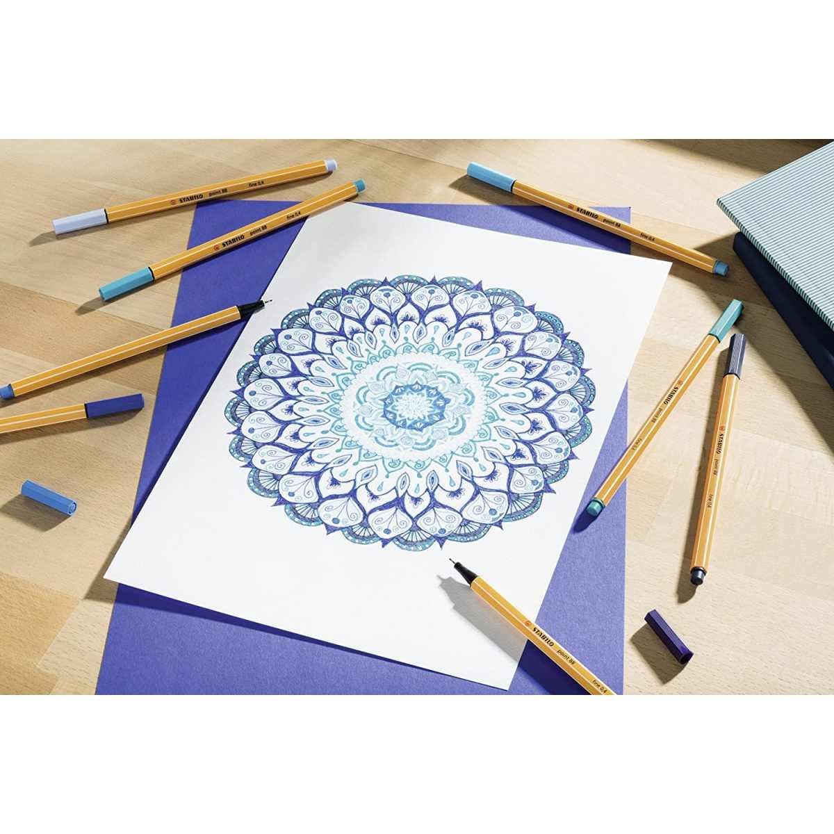 Stabilo fineliner point 88 rotolo 25 pz. arty line