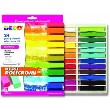 Gessi policromi scatola 24 pezzi colori assortiti