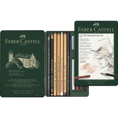 Faber-castell pitt monochrome set da 12pz