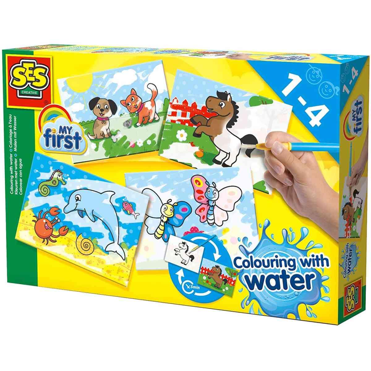 My first colouring with water