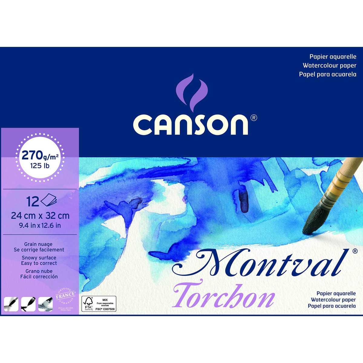 Blocco montval grana nuvola 12fogli 24x32cm 270gr.