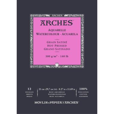 Arches aquarelle blocco grana satinata bianco naturale 300gr. a4 12 fogli
