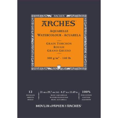 Arches blocco disegno artistico aquarelle 20 fogli bianco naturale grana torchon gr. 300