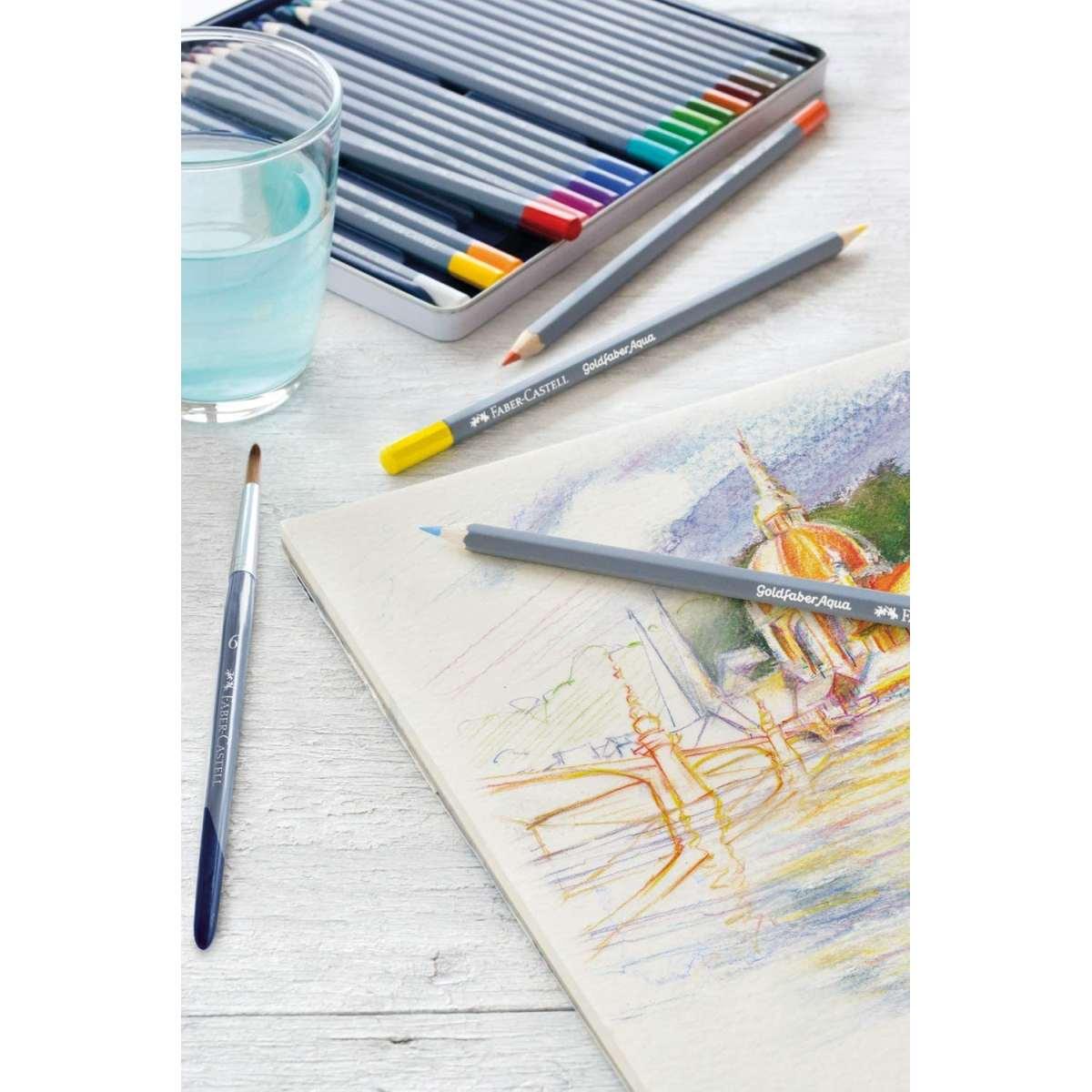 Faber castell 38 matite colorate acquarellabili + 2 goldfaber + 1 pennello