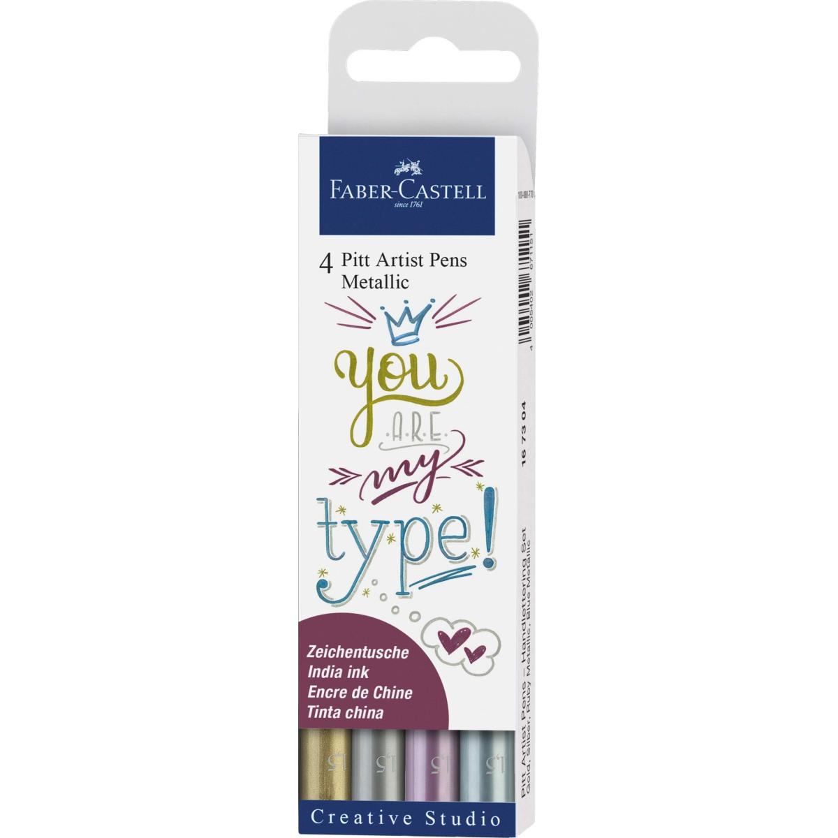 Set 4 pitt artist pen handlettering metallic