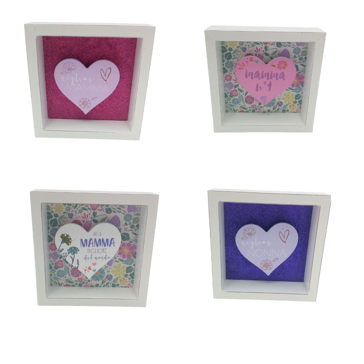 Quadretto legno con cuore