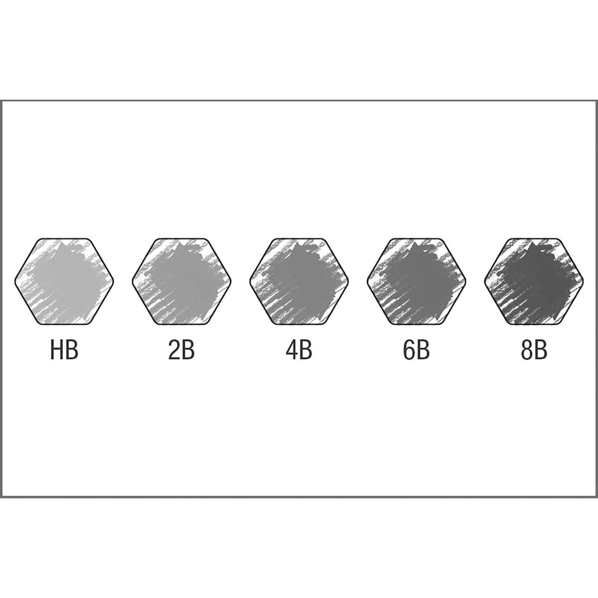 Astuccio in metallo con 5 matite di grafite castell 9000 jumbo