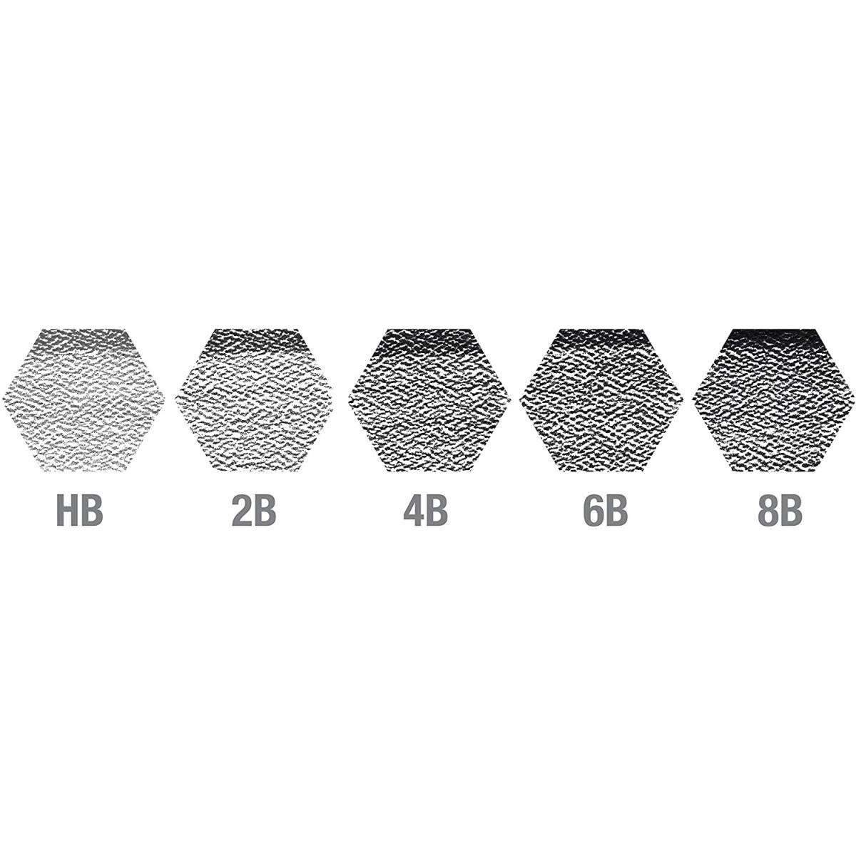 Astuccio in metallo con 5 matite di grafite castell 9000 jumbo