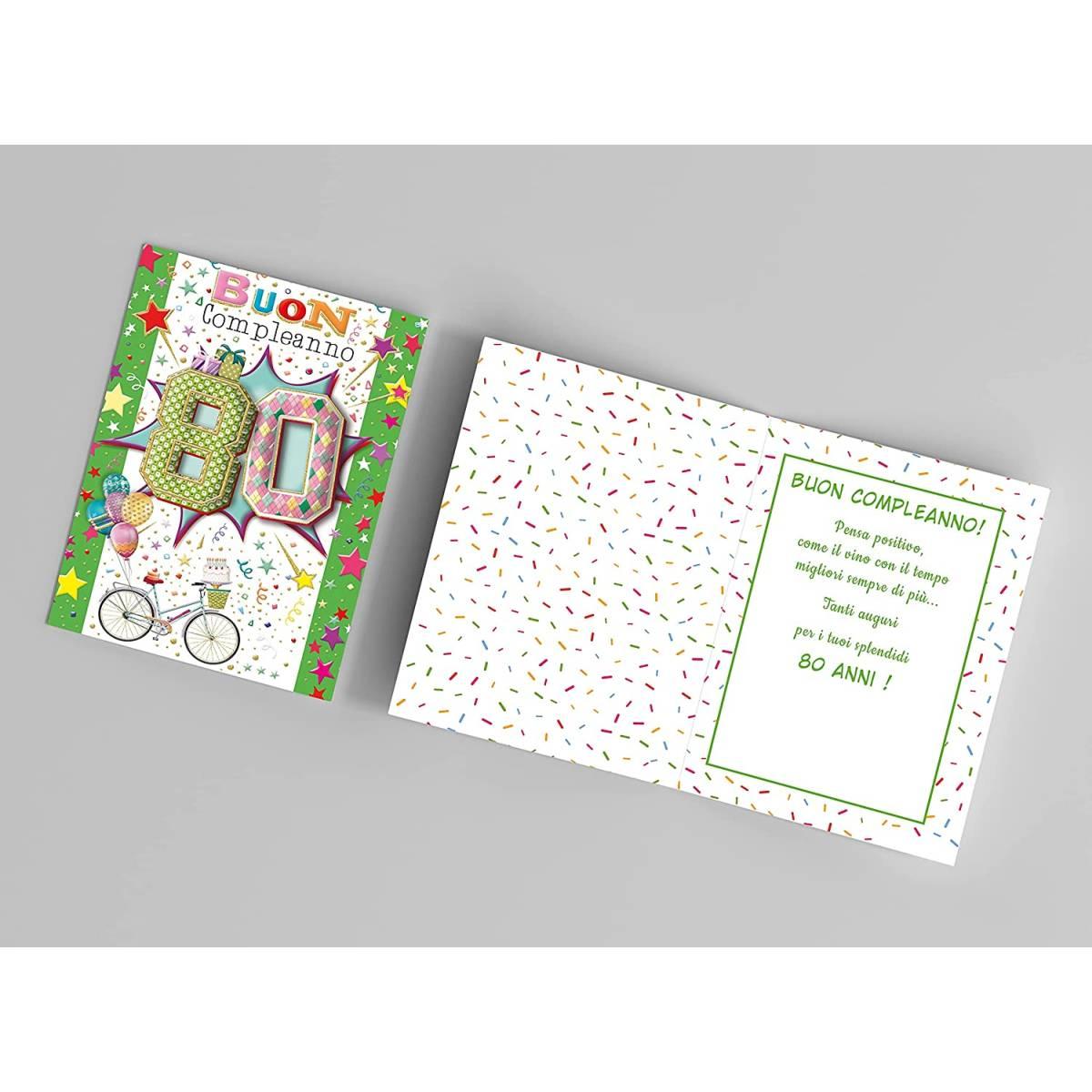 Biglietto buon compleanno 80 anni
