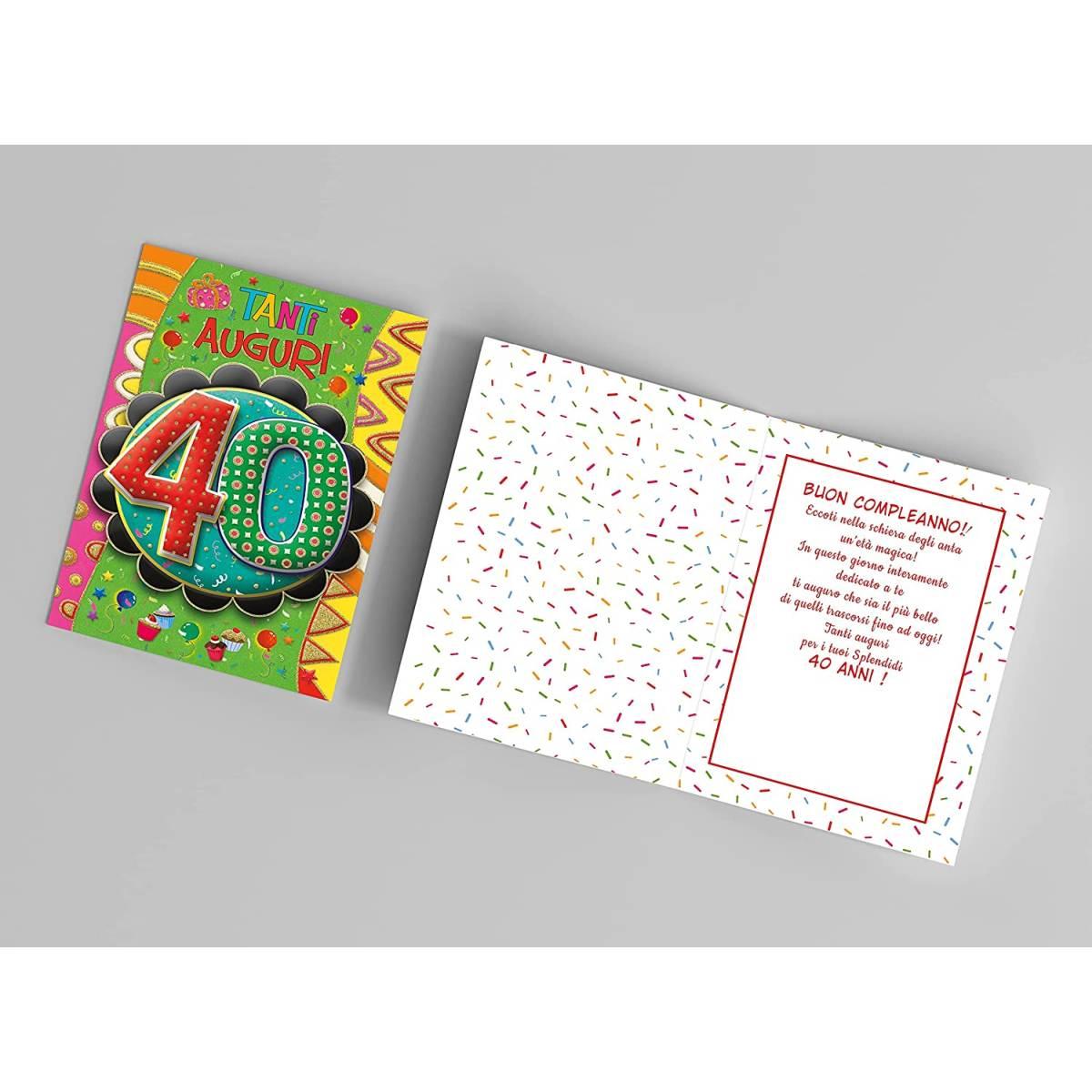 Biglietto tanti auguri 40 anni