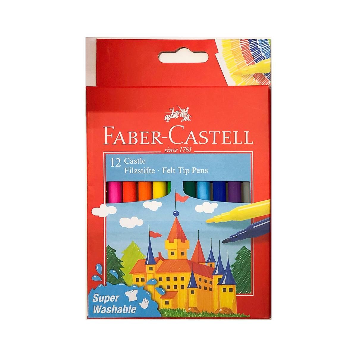 Faber castell 12 pennarelli a fibra castello super lavabili