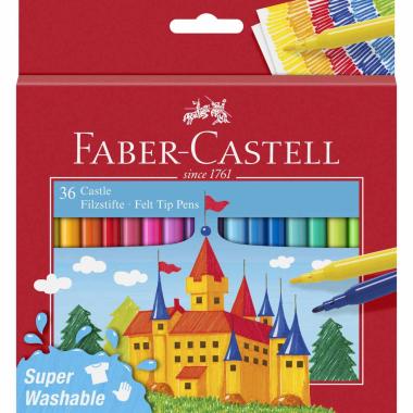 Faber castell 36 pennarelli a fibra castello super lavabili