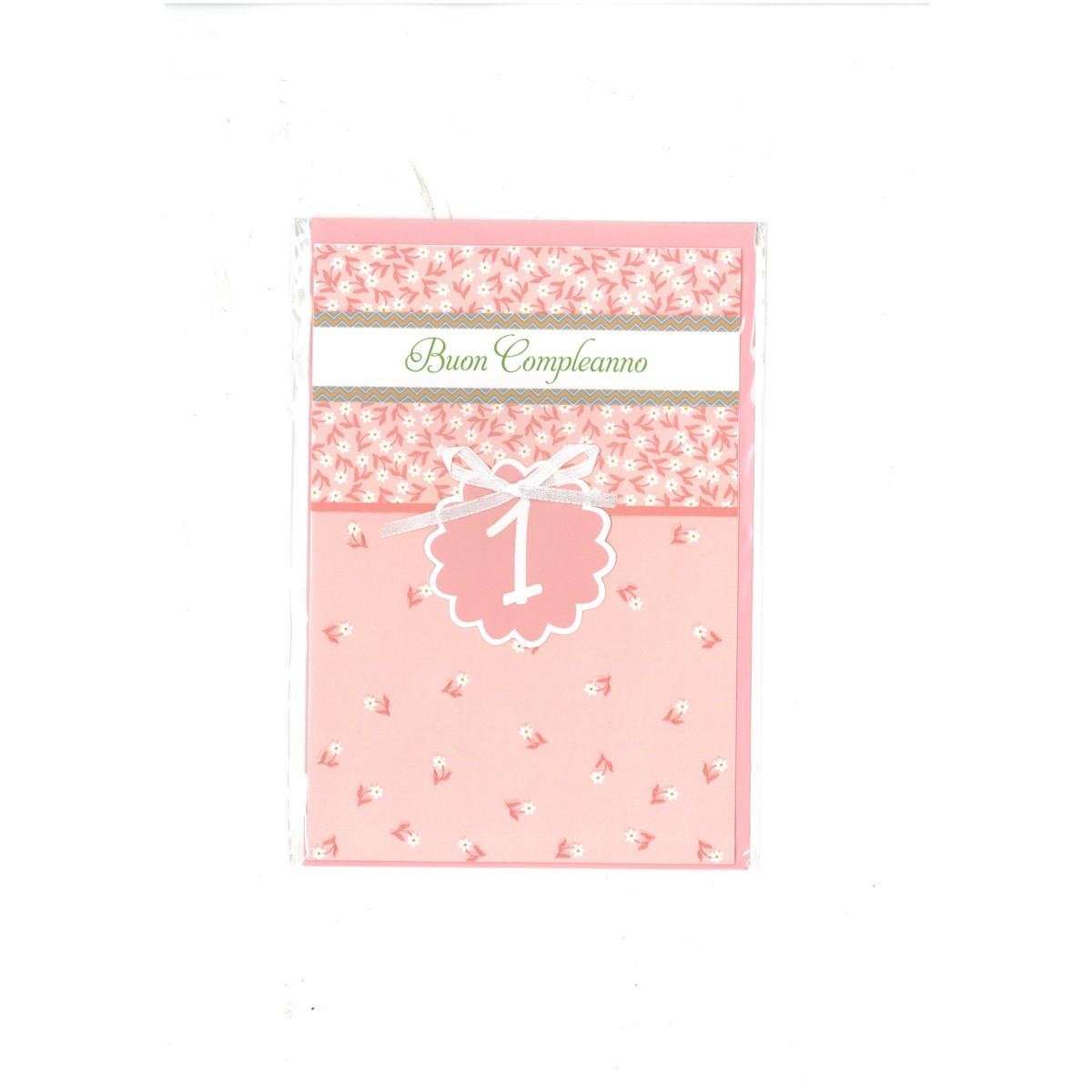 Biglietto buon compleanno con applicazione 1 anno