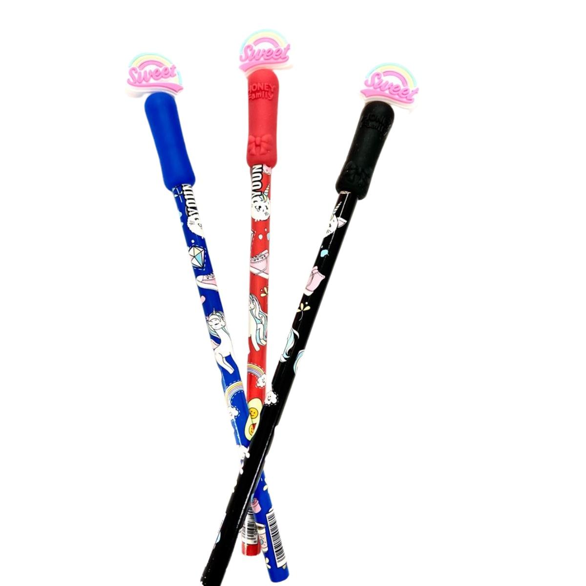 Matita con topper silicone 3d young people rainbow girl